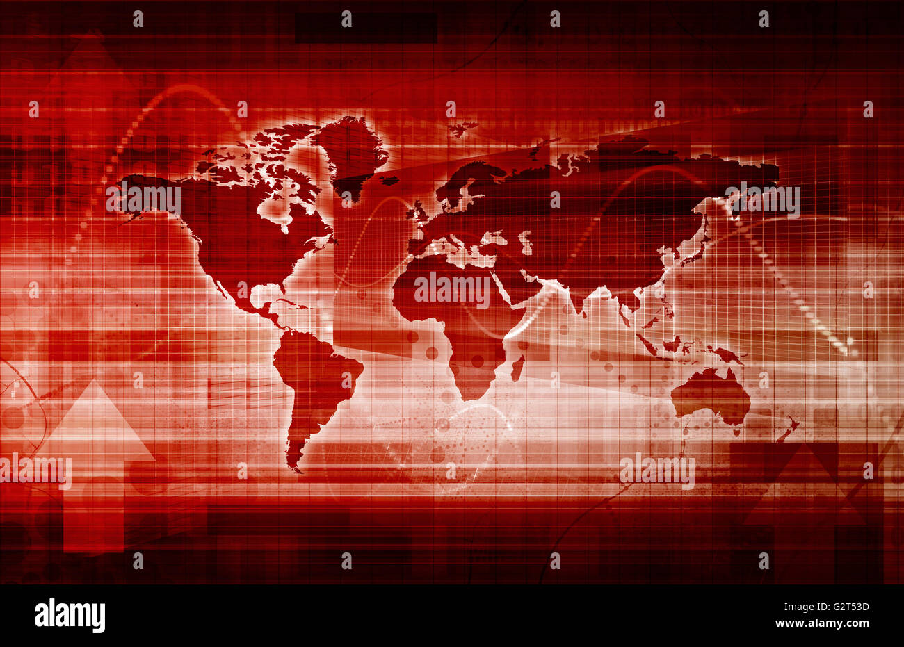 Monde des affaires avec la carte et les données numériques Banque D'Images