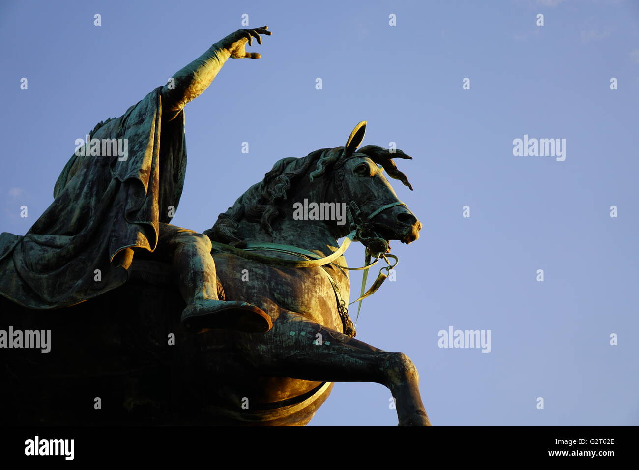 Cheval en cuivre sur un après-midi ensoleillé Banque D'Images