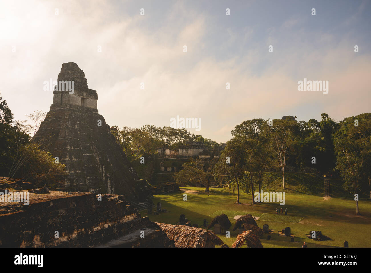 Le complexe du temple de Tikal au Guatemala Banque D'Images