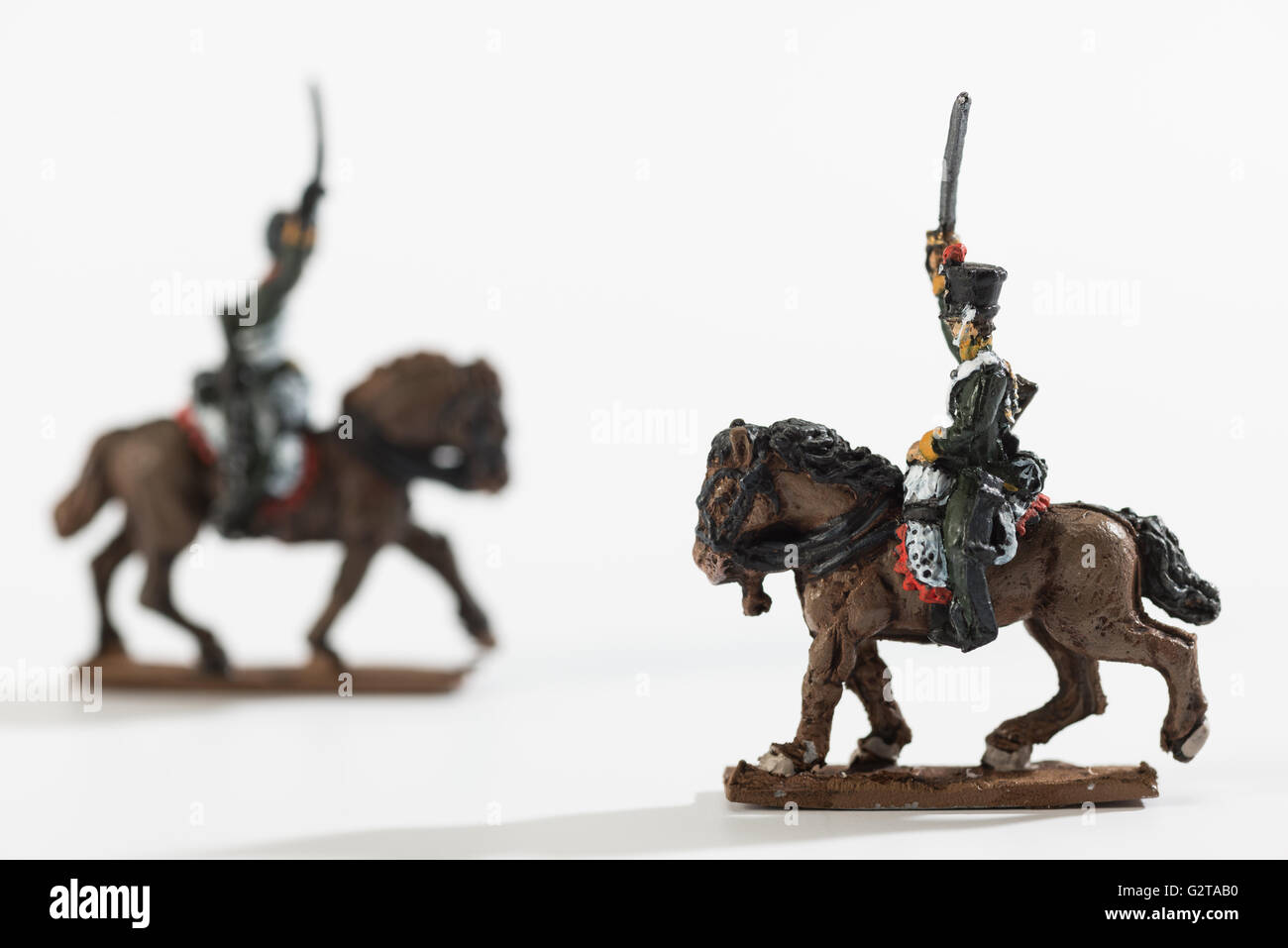 24.10.2014, Hambourg, Hambourg, Allemagne - étain peint les figures, les soldats français en temps de Napoléon représentant les usagers de chevaux. 0JL141024D011CAROEX.JPG - pas à vendre dans la région de G E R M A N Y, A U S T R I A, S W I T Z E R L A N D [communiqué de modèle : NON APPLICABLE, DES BIENS : Non, (c) caro photo agency / http://www.caro-images.com, info@carofoto.pl Lederbogen, - toute utilisation de cette photo est l'objet d'image !] Banque D'Images