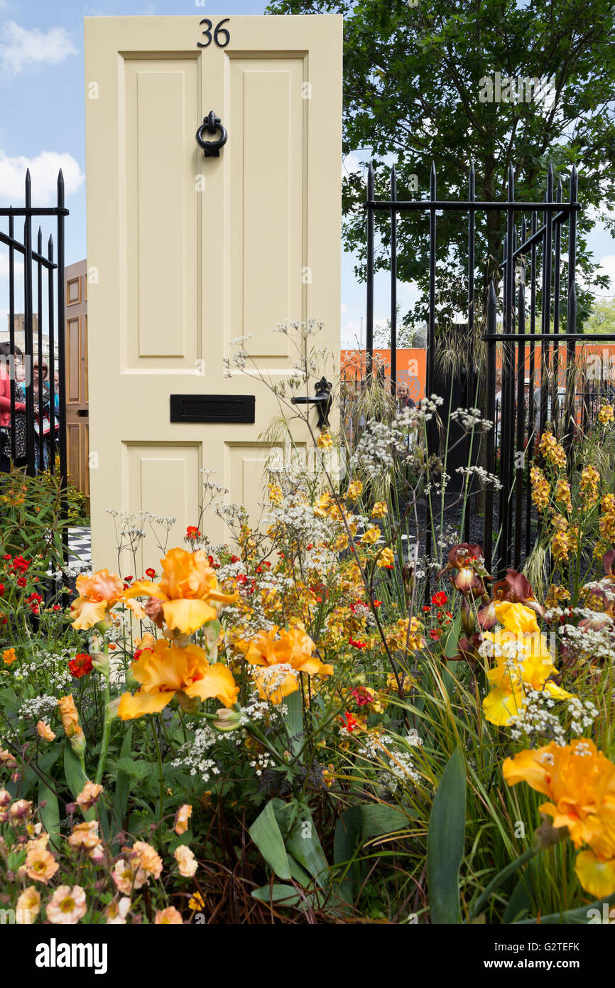 RHS Chelsea Flower Show 2016, l'esclavage moderne, Jardin Jardins Frais, gagnant de la médaille d'or de Juliette Sargeant MSGD design Banque D'Images