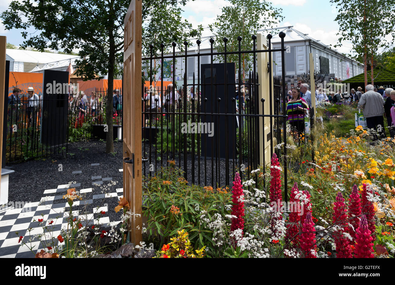 RHS Chelsea Flower Show 2016, l'esclavage moderne, Jardin Jardins Frais, gagnant de la médaille d'or de Juliette Sargeant MSGD design Banque D'Images