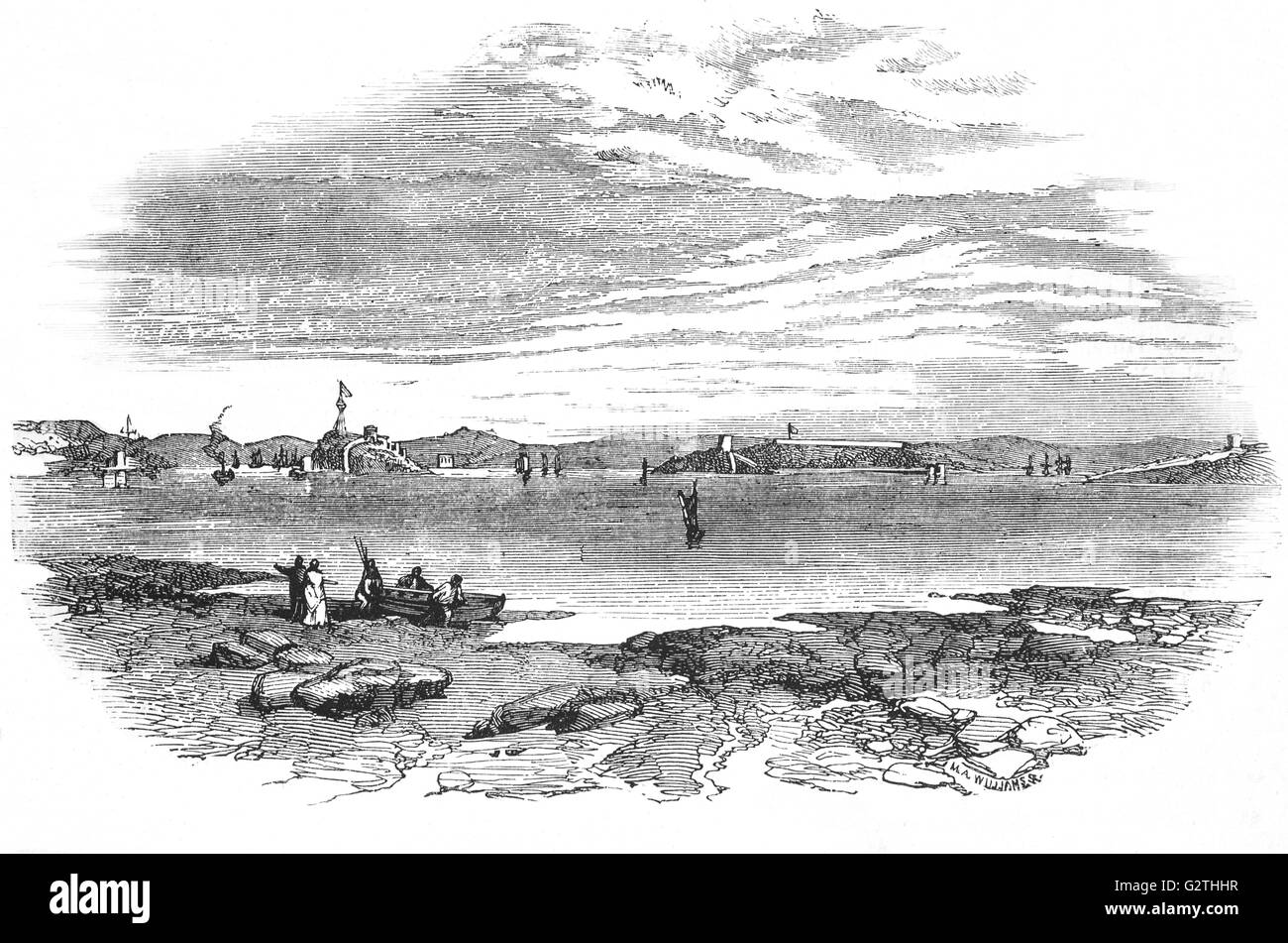 La rivière de Cork où Sir Walter Raleigh a été arrêté par le mauvais temps en 1618. Banque D'Images