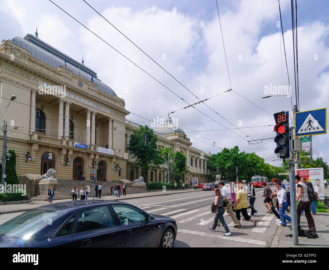 Bâtiment principal de l'université, la Roumanie, la Moldavie, la Moldavie, Moldau , Iasi Banque D'Images