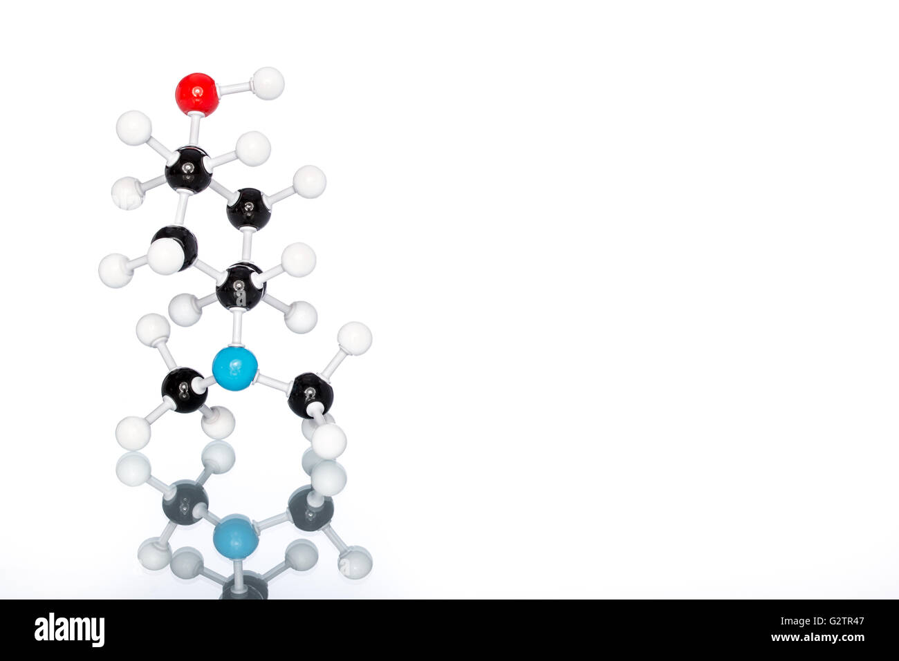 Structure moléculaire sur fond blanc Banque D'Images