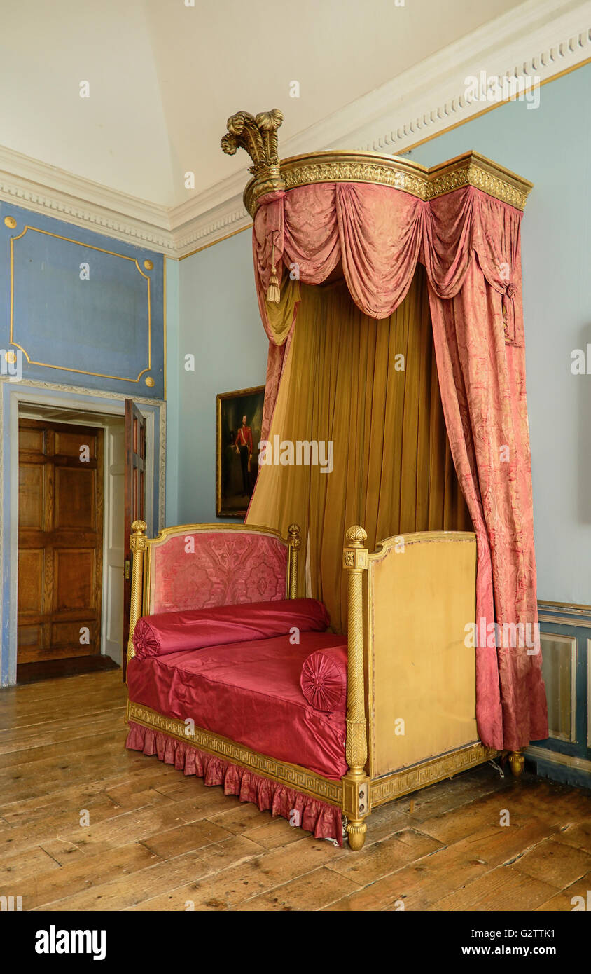 L'Irlande, le comté de Kildare, Meknès, Castletown House, la chambre Bleue. Banque D'Images