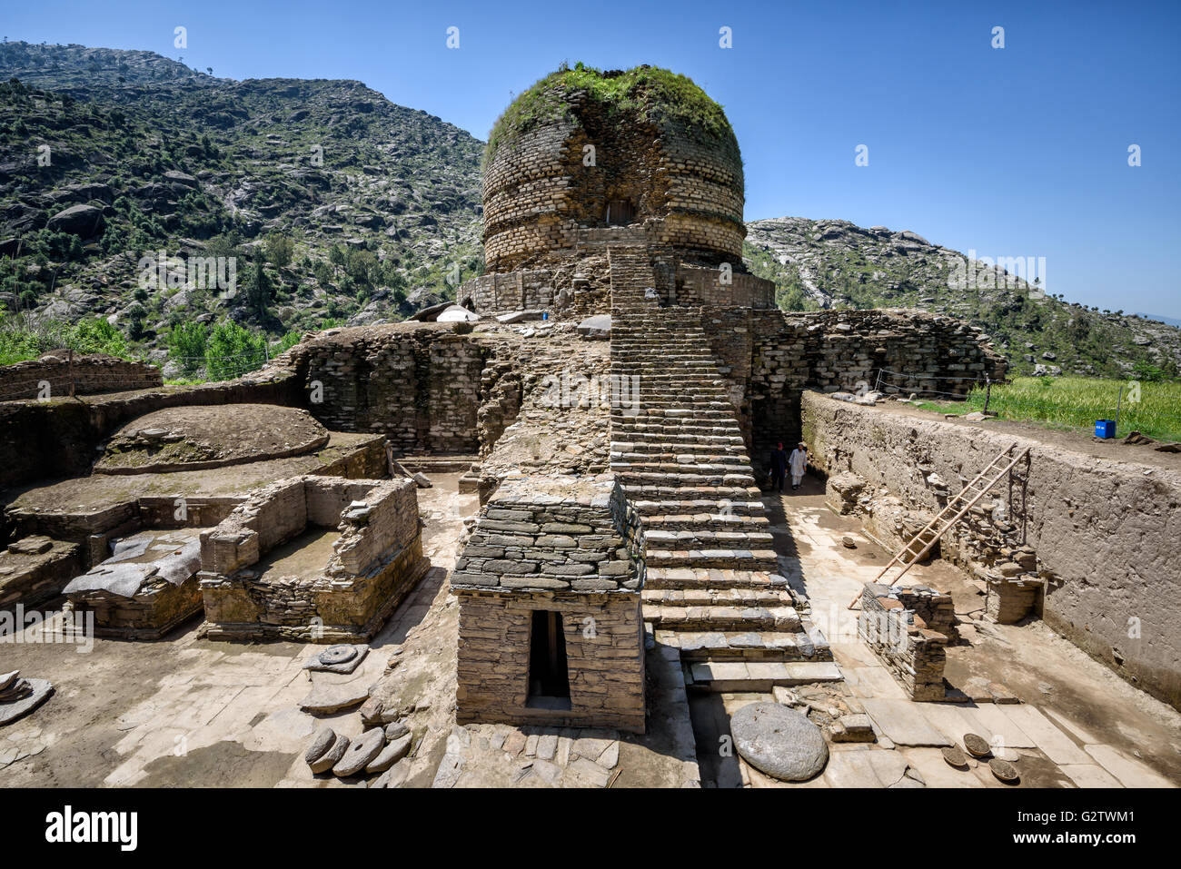 Une image de 'Amlokdara' Stupa à Swat au Pakistan,KPK Banque D'Images