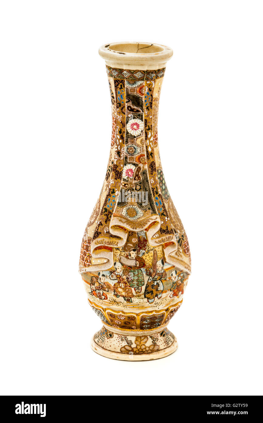 Vase Satsuma japonais antique Banque D'Images