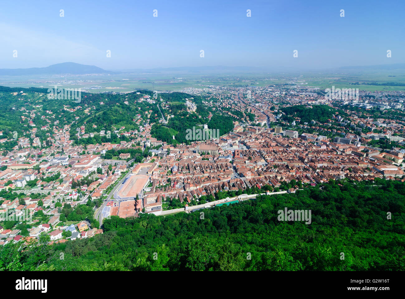 Vues sur la ville depuis la colline Tampa, en Roumanie, en Transylvanie, Transylvanie, Siebenbürgen (Transsilvanien) , Brasov Banque D'Images