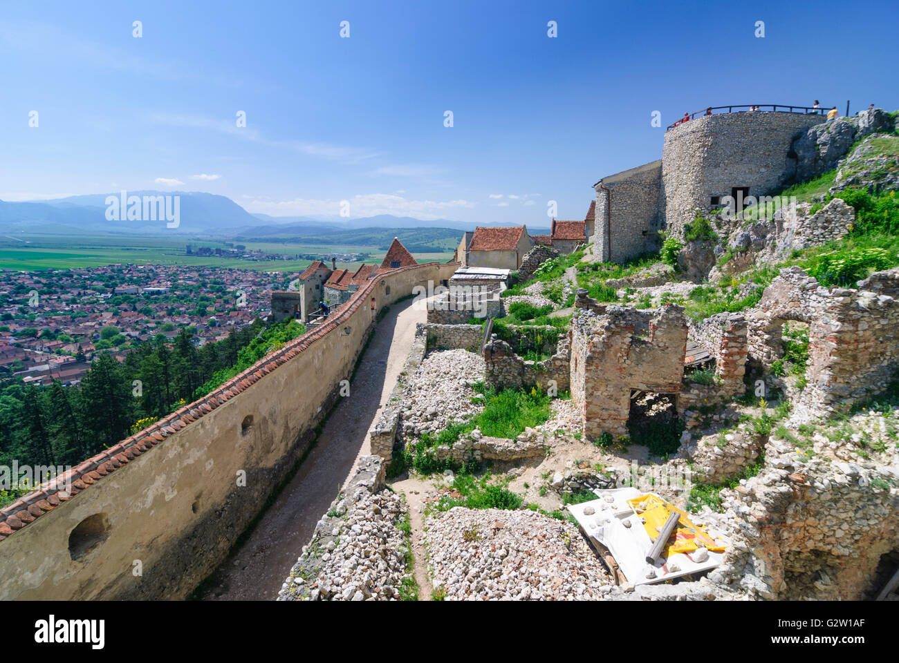 Château;vue de Piatra Craiului ( montagnes ), Königstein Roumanie, Transylvanie, Transylvanie, Siebenbürgen Rasnov Banque D'Images