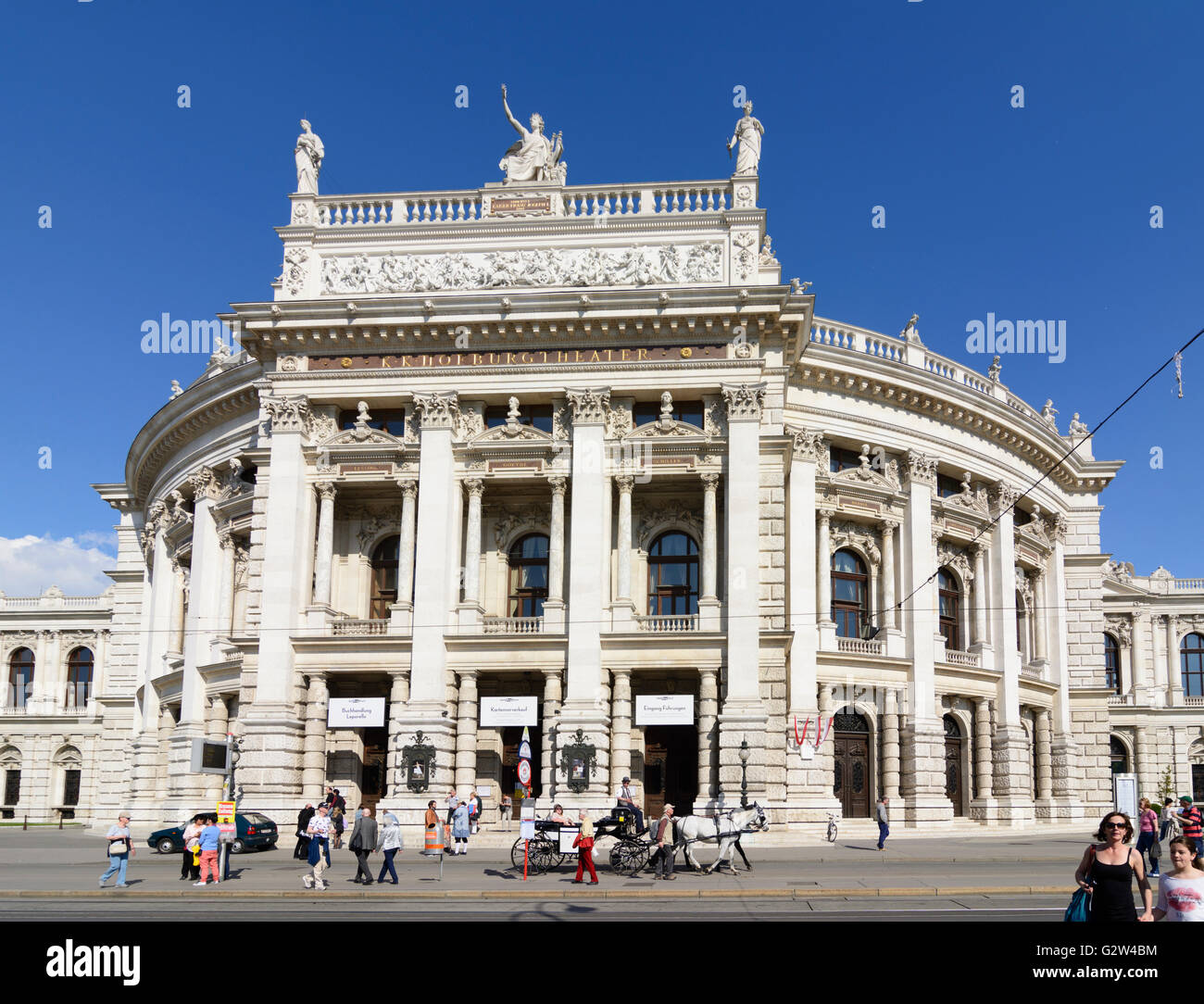 Burgtheater et Fiaker (chariot), l'Autriche, Vienne, Wien Banque D'Images