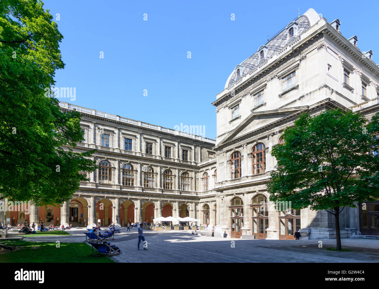 Cour intérieure de l'université, l'Autriche, Vienne, Wien Banque D'Images