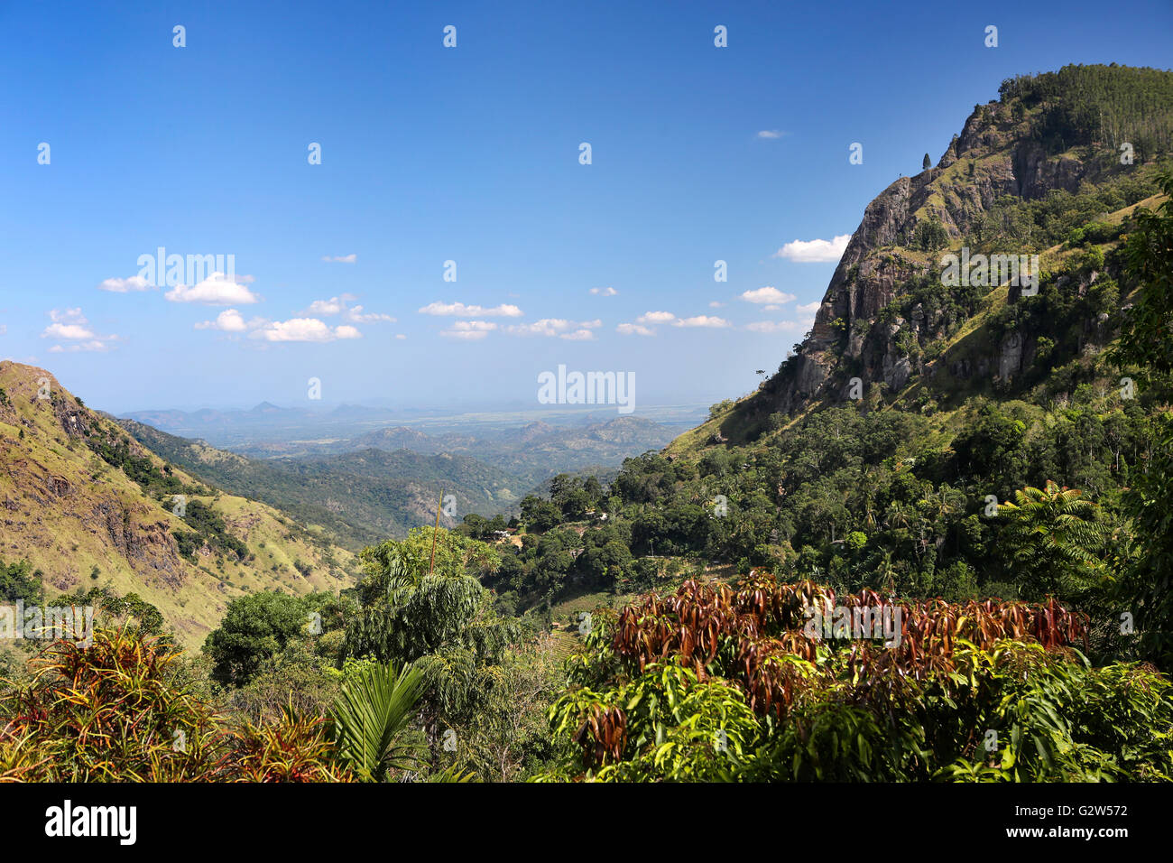 Sri Lanka, Highlands, Ella Rock, avec vue sur plaine côtière Banque D'Images