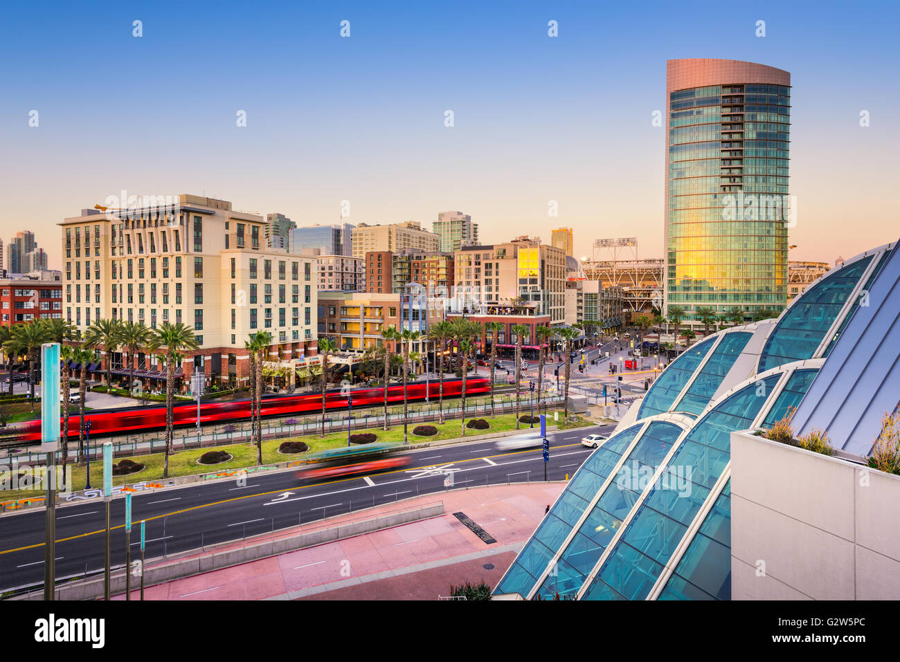 San Diego, Californie paysage urbain au quartier Gaslamp. Banque D'Images