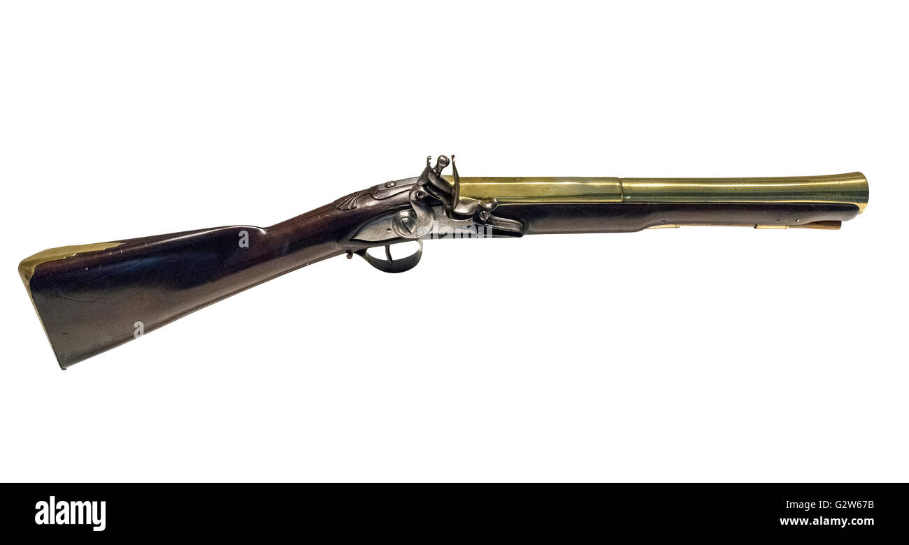 Flintlock Bad attitude faite par J Buttall de Londres, c.1750. Banque D'Images