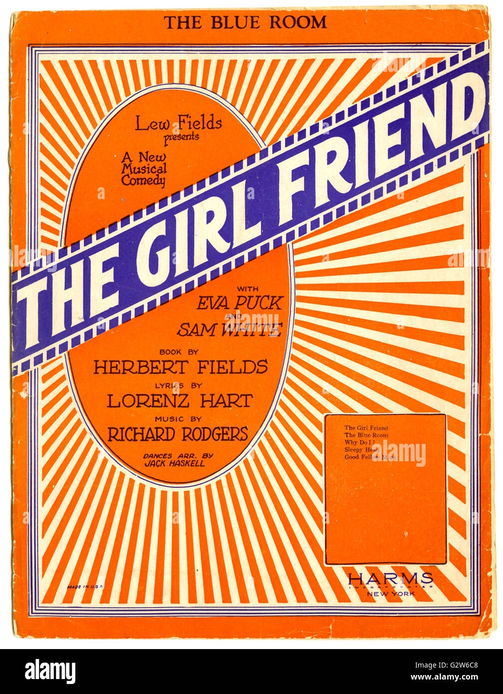 La chambre bleue de Lew Champs' de la comédie musicale The Girl Friend 1920 Banque D'Images