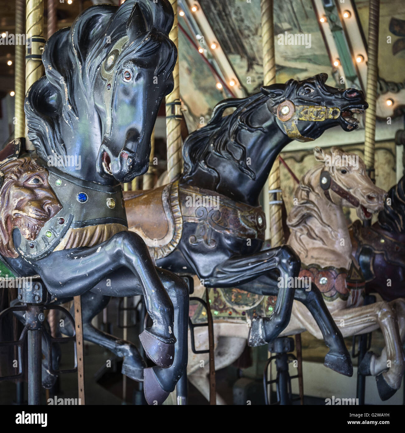 Los Angeles, Californie, USA. 14Th Sep 2014. Un carrousel antique opère tous les jours dans Griffith Park, adjacent à l'ancien emplacement du Zoo. © Fred Hoerr/ZUMA/Alamy Fil Live News Banque D'Images