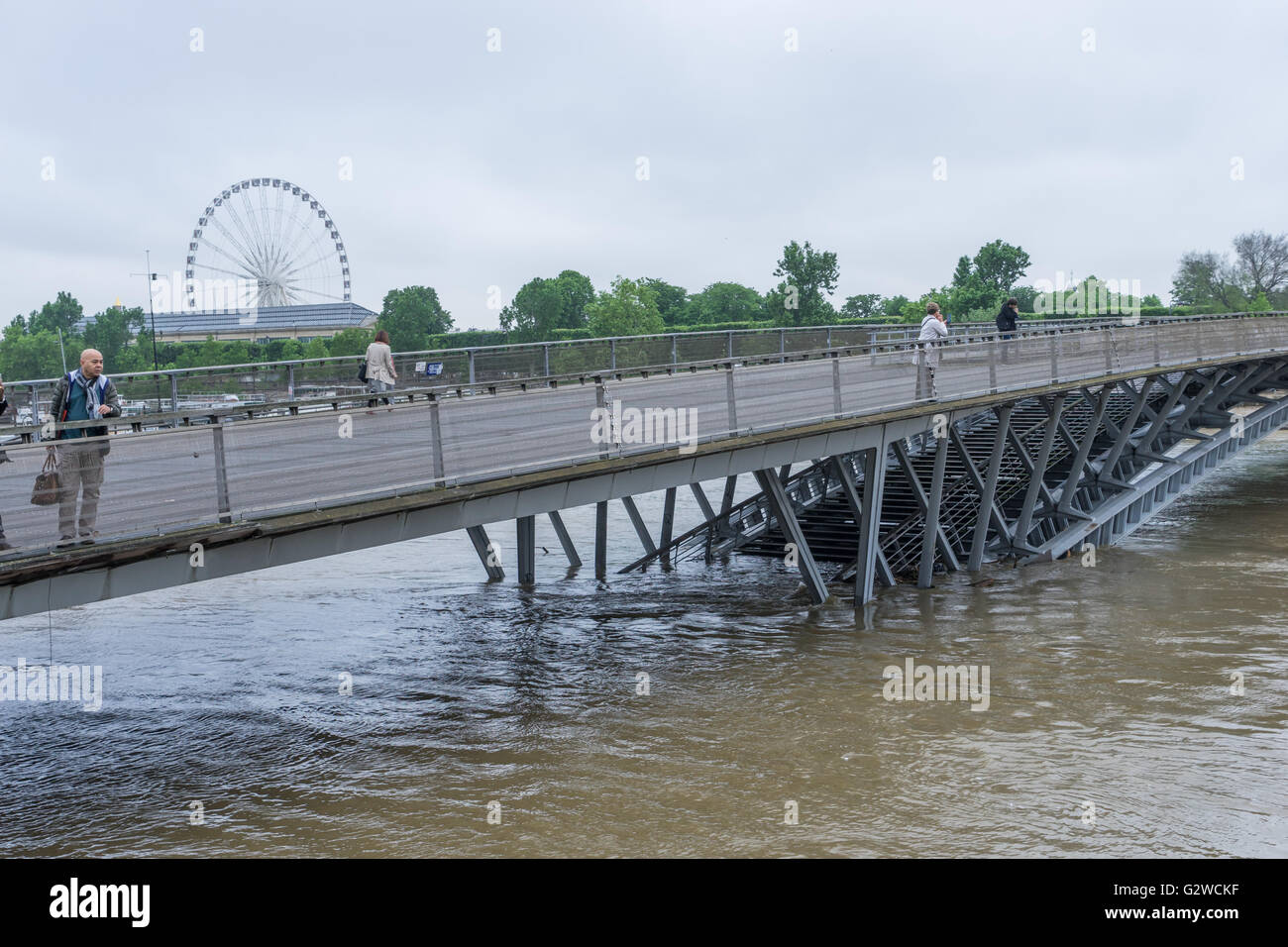 Les crues de la rivière Seine de juin 2016 à Paris, France Banque D'Images