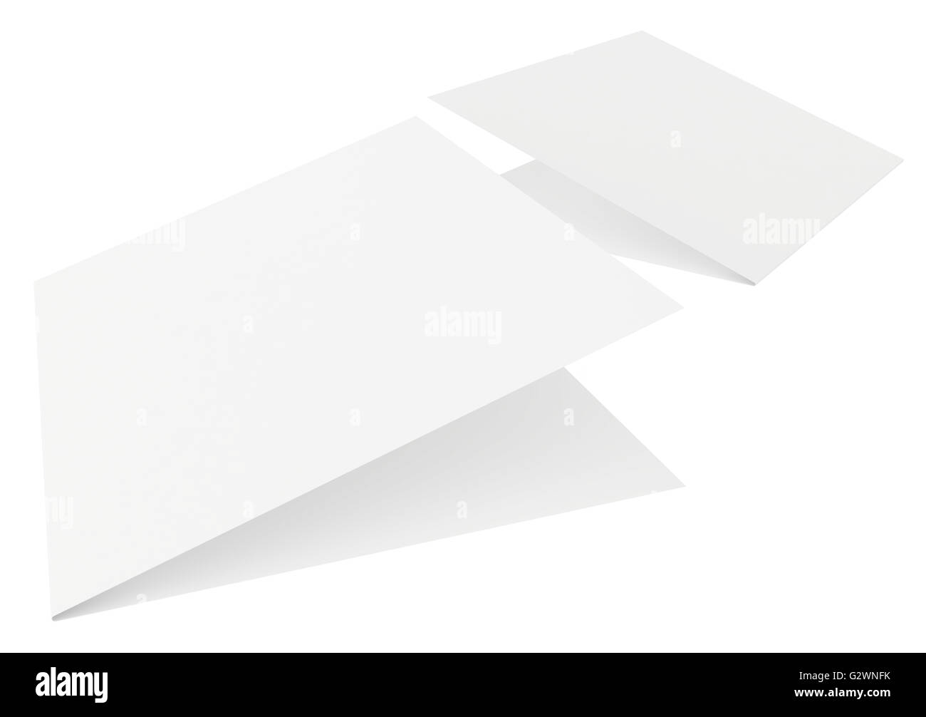 Des feuilles de papier blanc sur un fond blanc Banque D'Images