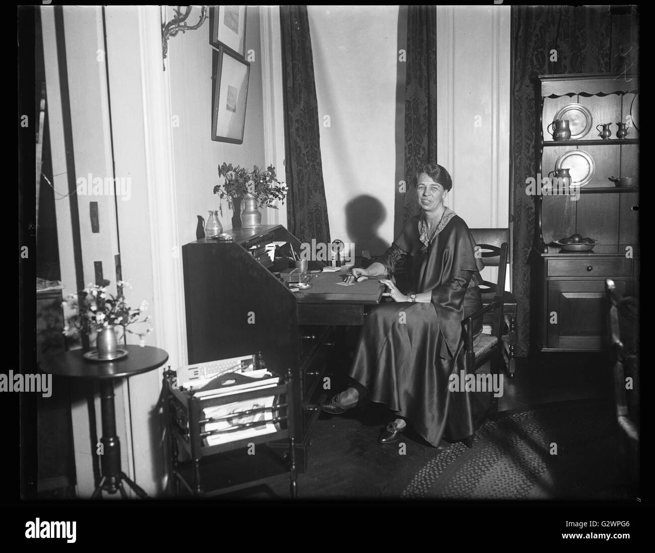 Portrait d'Eleanor Roosevelt dans son bureau. Banque D'Images