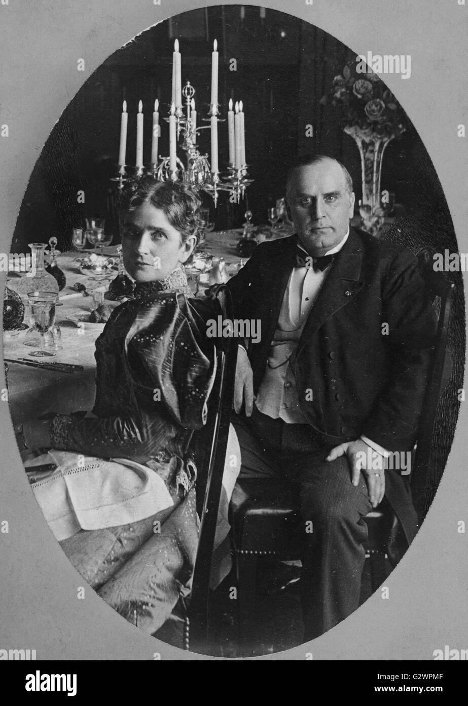 Le Président américain William McKinley et sa femme Ida McKinley. Banque D'Images