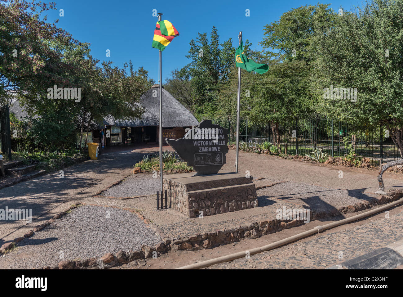 L'entrée de Victoria Falls au Zimbabwe Banque D'Images