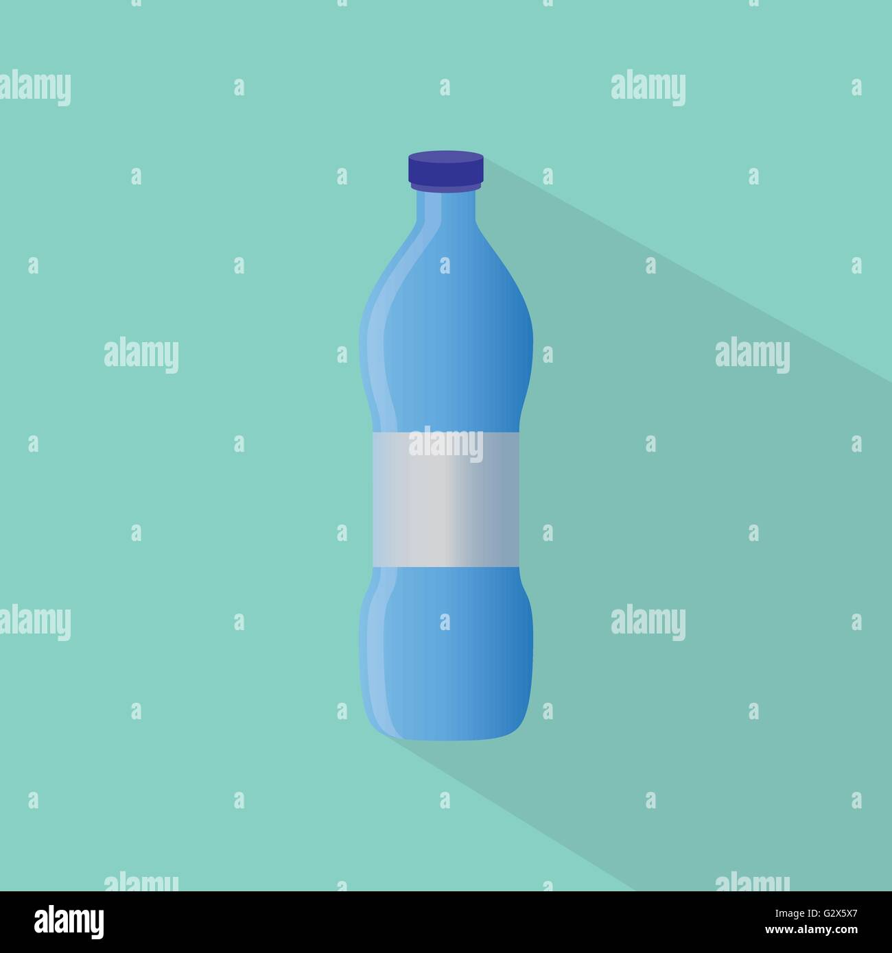 Un verre ou une bouteille d'eau avec un fond vert et télévision graphique vectoriel style Illustration de Vecteur