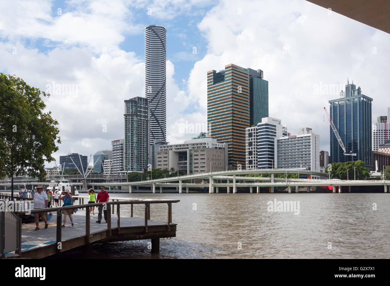 Quartier central des affaires à travers le fleuve Brisbane, Brisbane, Queensland, Australie Banque D'Images