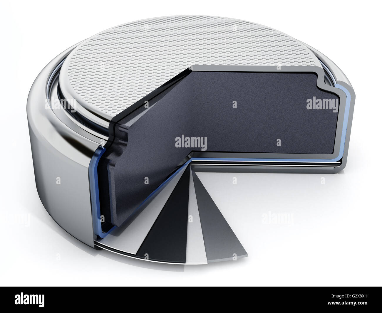 Couches d'un bouton cellule. La section 3D illustration. Banque D'Images