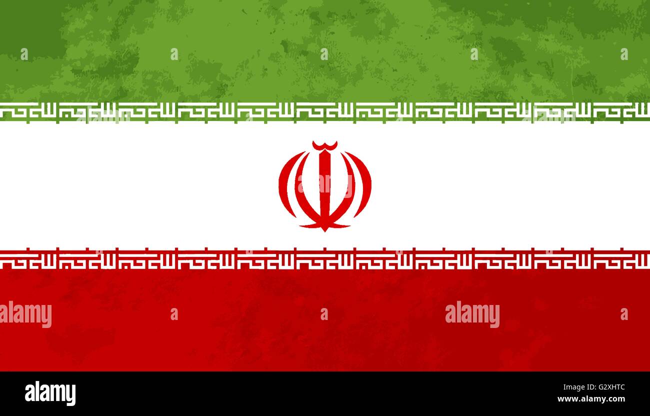 Justes proportions du drapeau de l'Iran avec la texture Illustration de Vecteur