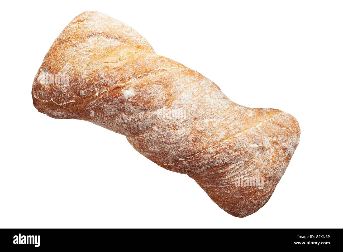 Du pain frais isolé sur blanc. Banque D'Images
