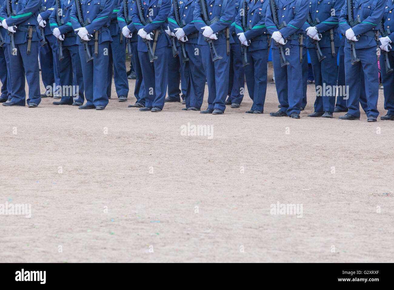 Badajoz, Espagne - 25 mai 2016 : des troupes espagnoles au cours de la journée des forces armées. L'infanterie de l'Armée de l'air espagnol Banque D'Images