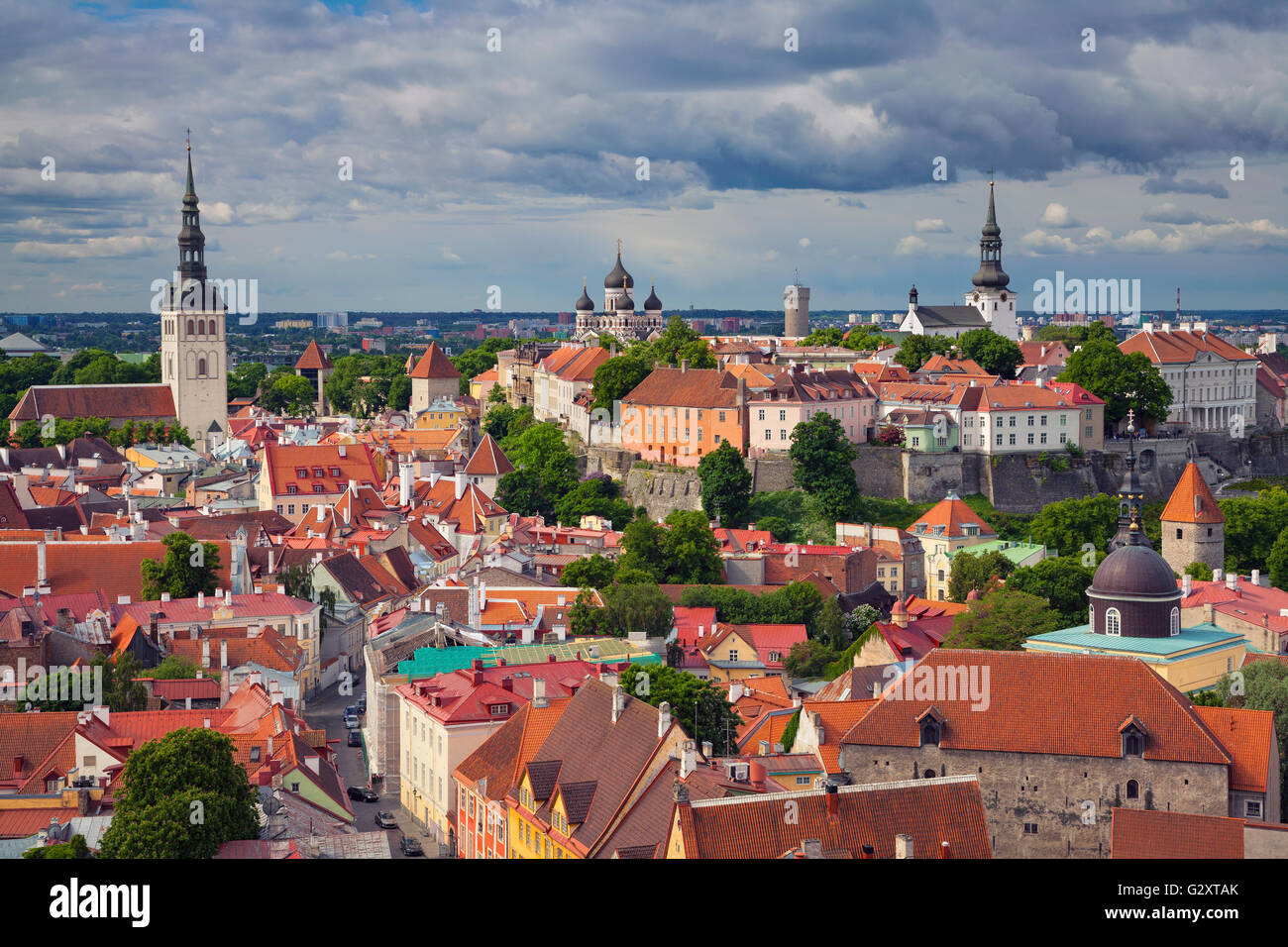 Tallinn. Image aérienne de la vieille ville de Tallinn en Estonie. Banque D'Images