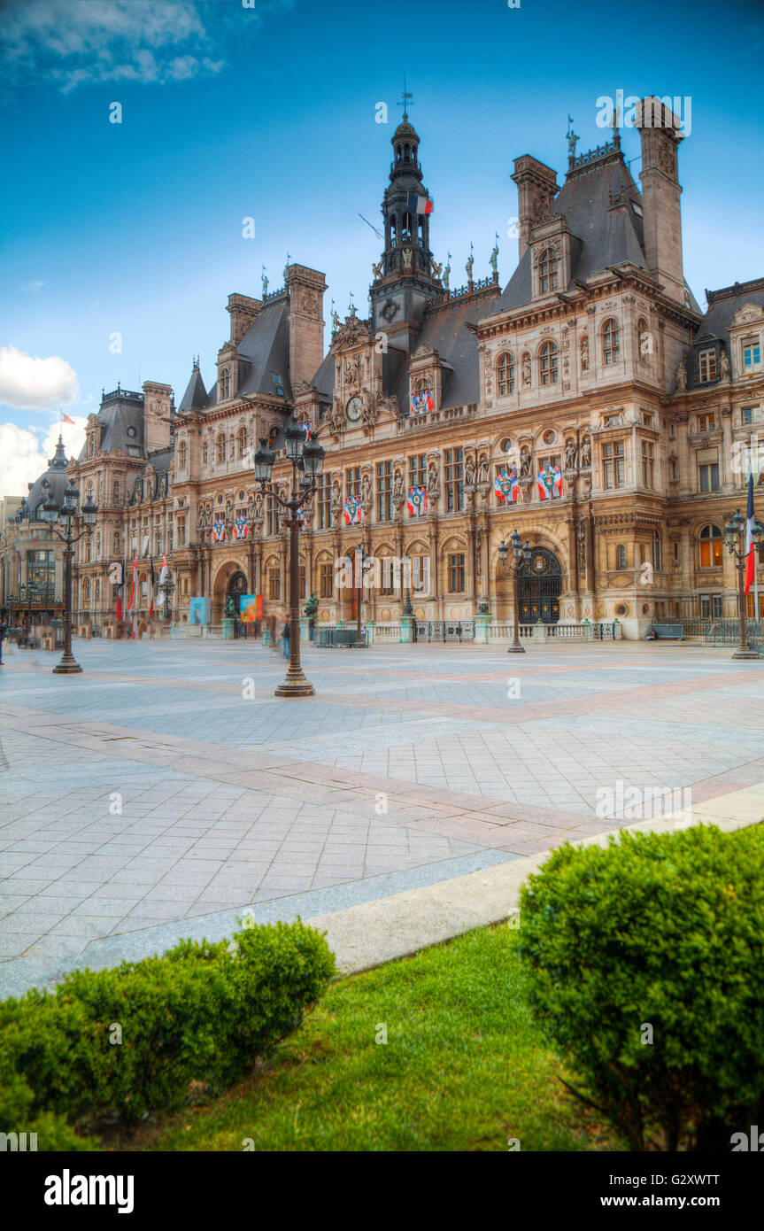 La France. L'Hôtel de Ville de Paris (Hôtel de Ville) Banque D'Images