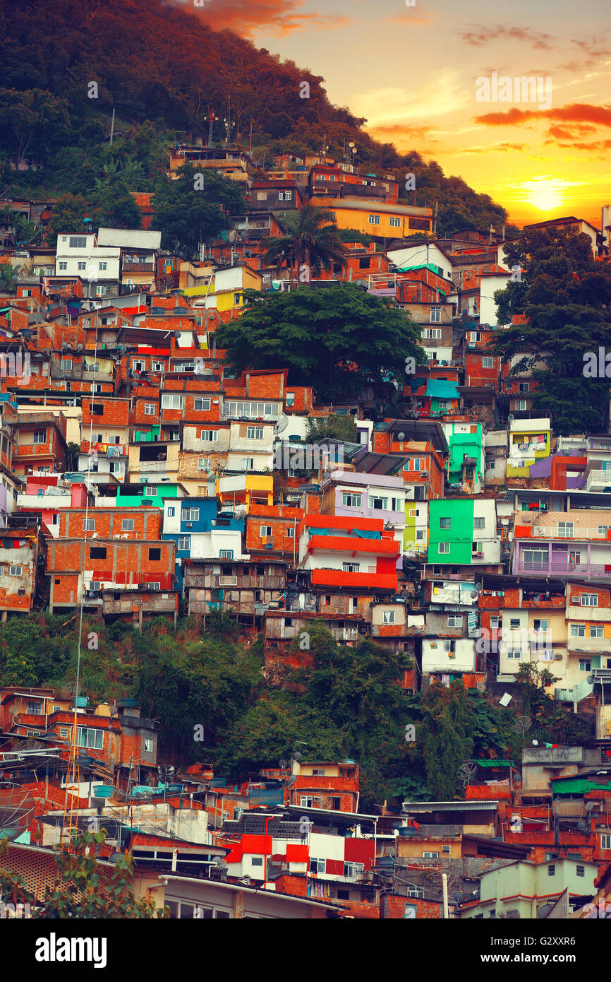 Le centre-ville de Rio de Janeiro et favela. Brésil Banque D'Images