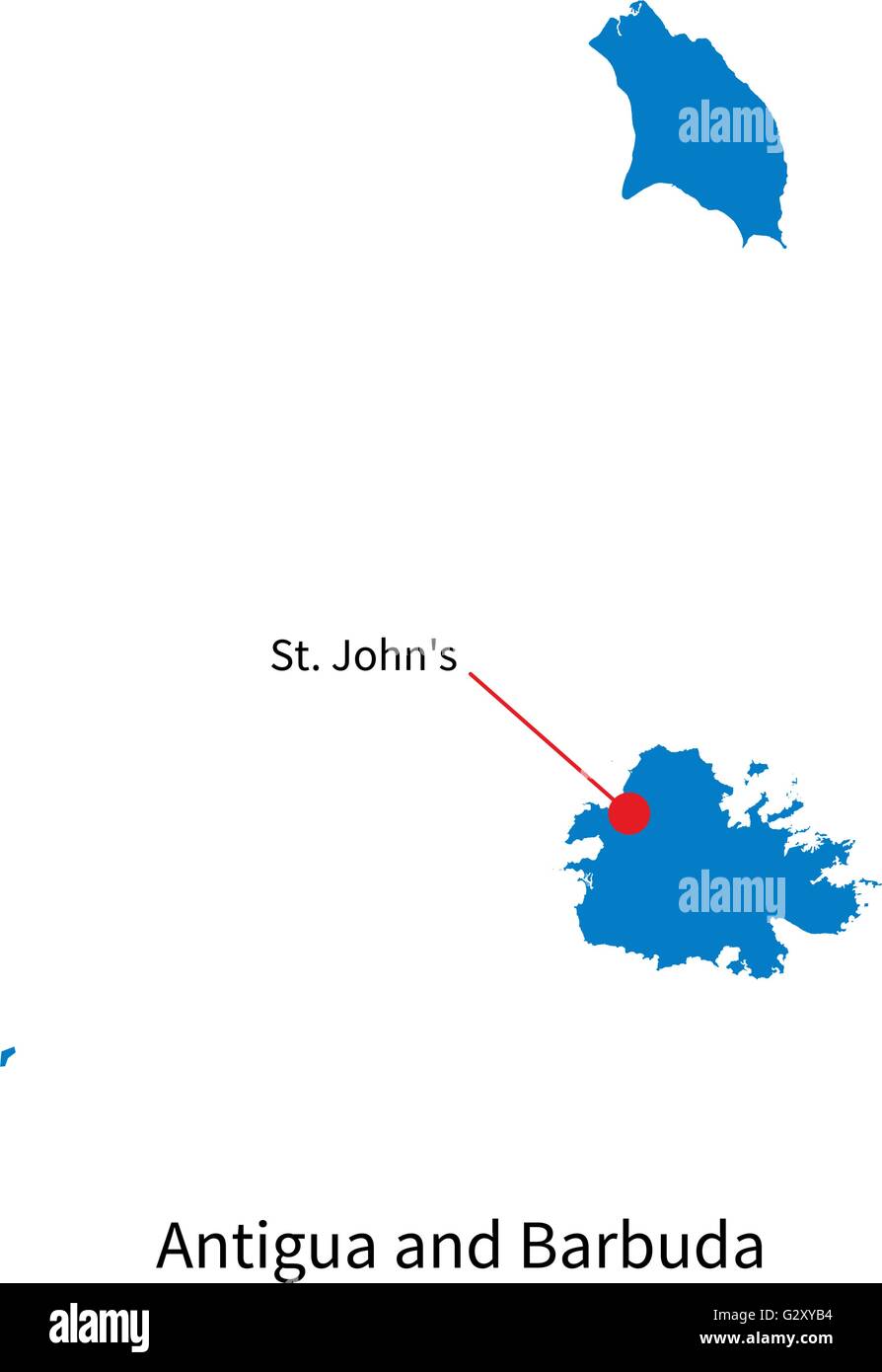 La carte d'Antigua-et-Barbuda avec capitale Illustration de Vecteur