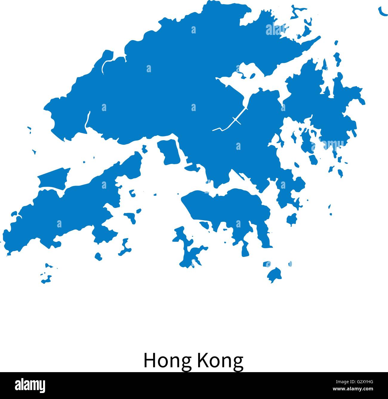 Carte vectorielle détaillée de Hong Kong Illustration de Vecteur