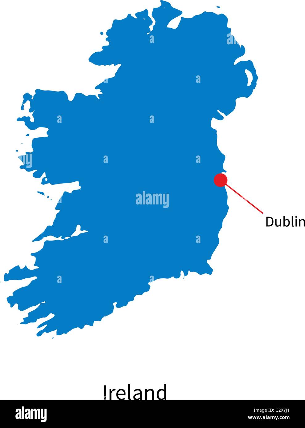 Carte Vectorielle Detaillee D Irlande Et Capitale Dublin Image Vectorielle Stock Alamy