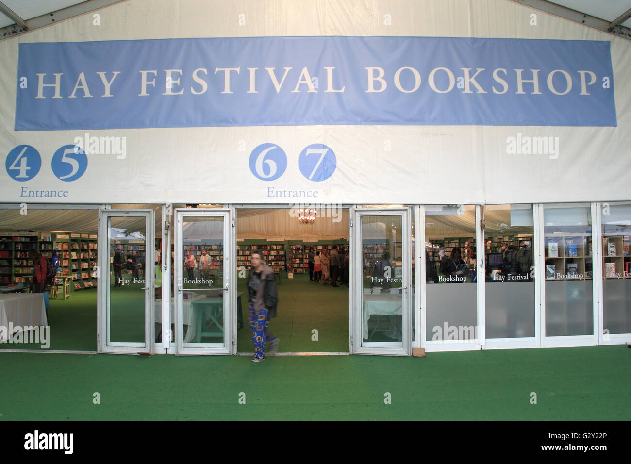 Librairie, Hay Festival 2016, Hay-on-Wye, Brecknockshire, Powys, Pays de Galles, Grande-Bretagne, Royaume-Uni, UK, Europe Banque D'Images