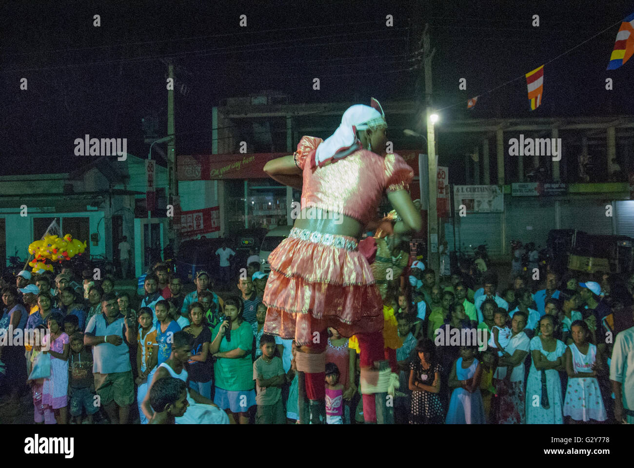 Sri Lanka Fête de la lumière, la tradition bouddhiste Banque D'Images