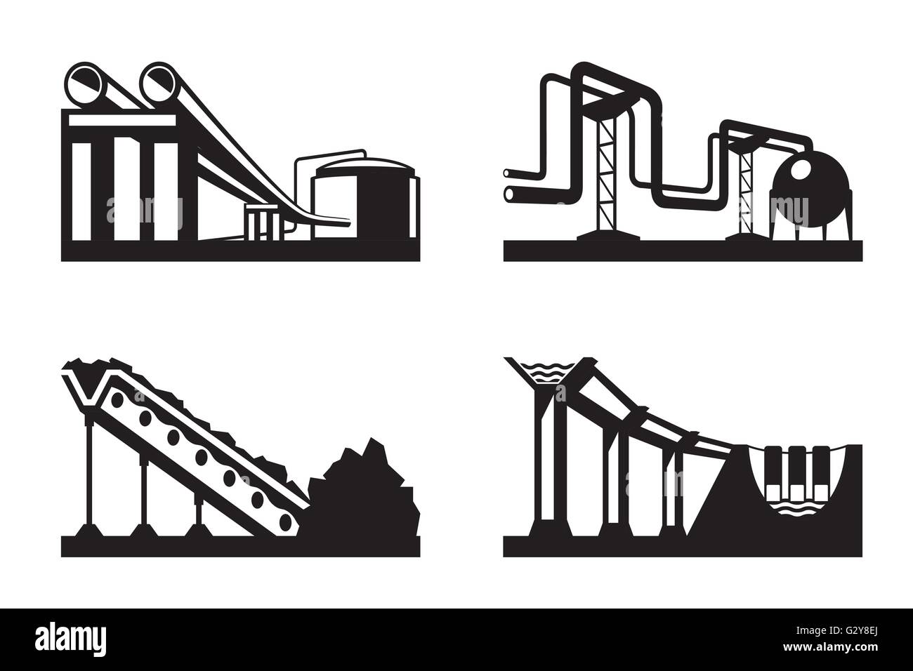 Des entrepôts de ressources naturelles - vector illustration Illustration de Vecteur