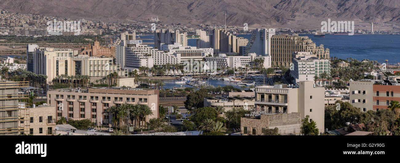L'hôtel strip, Eilat, Israël Banque D'Images