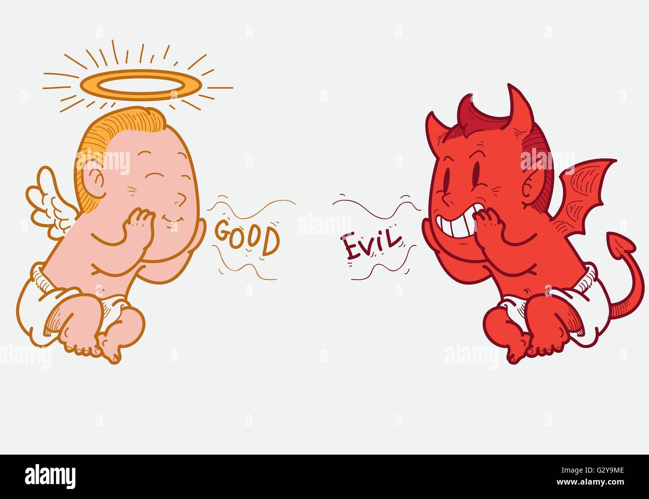 Ange et démon Illustration de Vecteur
