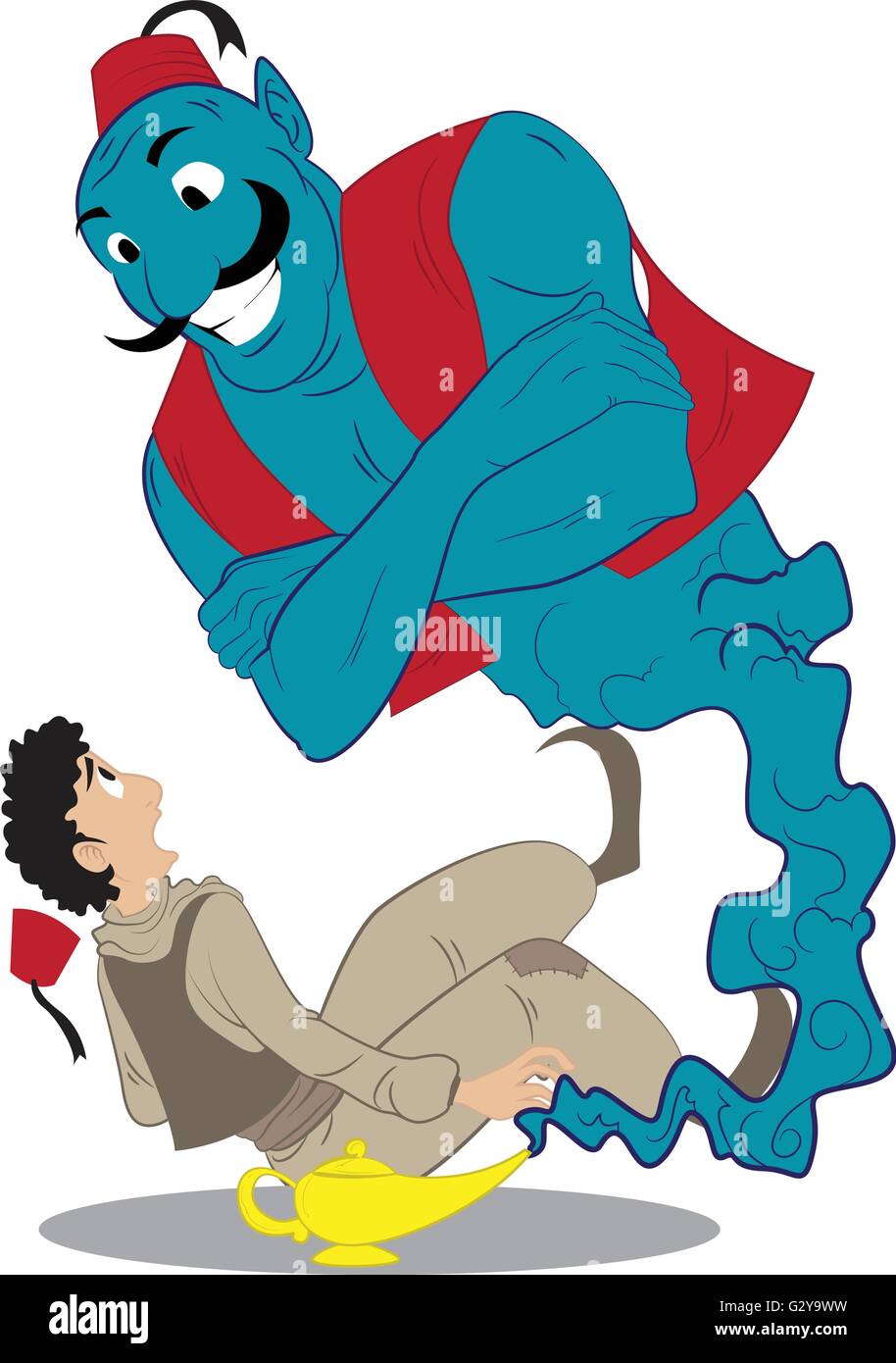 Le génie dans la lampe Illustration de Vecteur