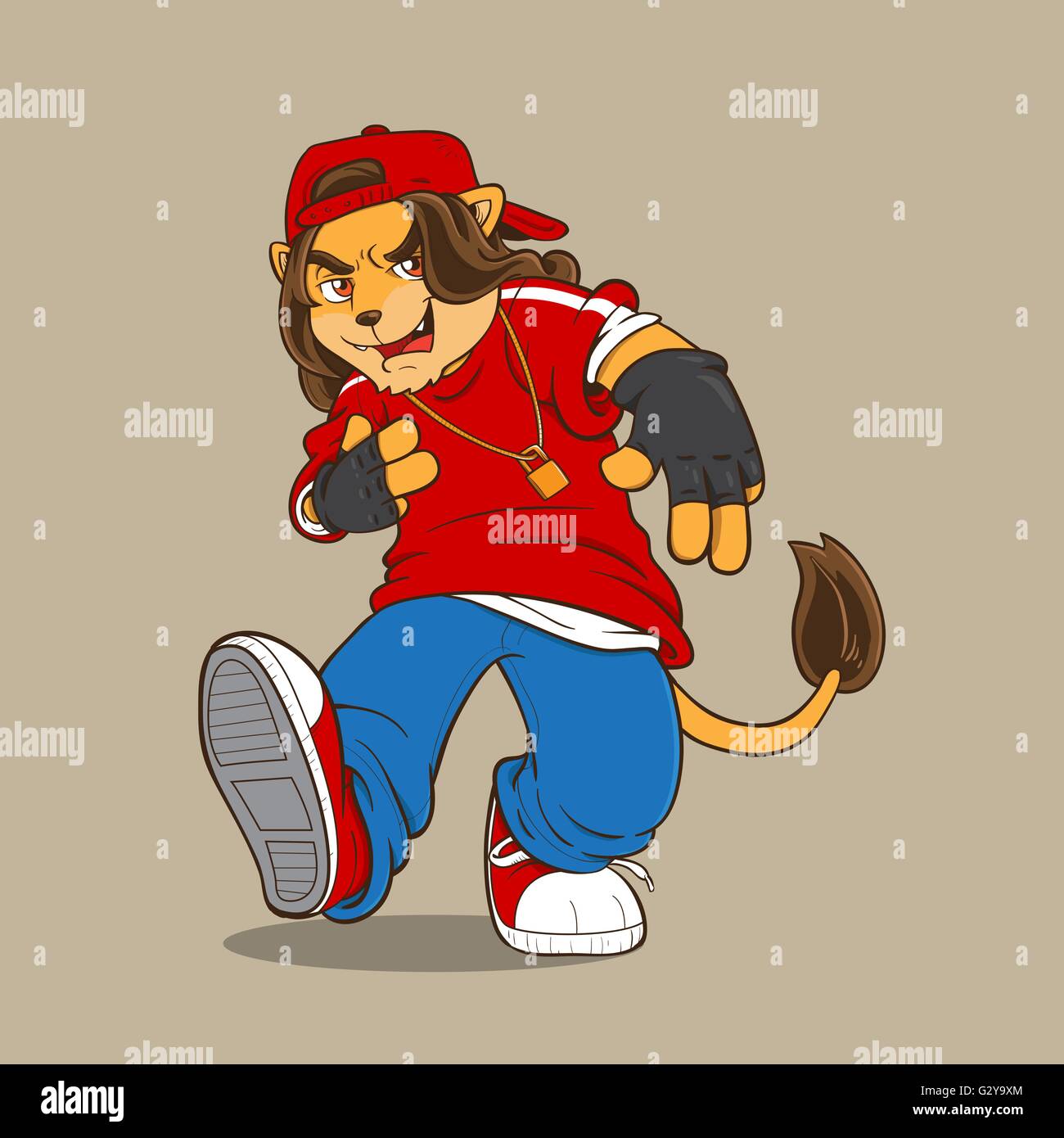 Hip Hop Lion Illustration de Vecteur