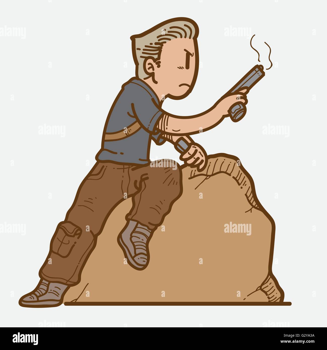 Man with gun cartoon Illustration de Vecteur