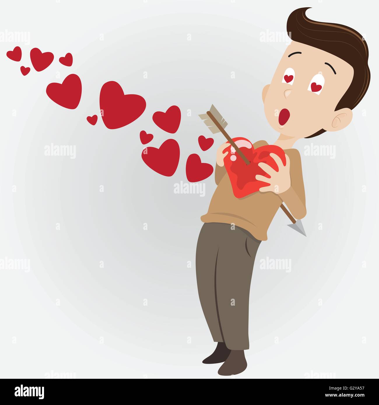 Flèche d'amour cartoon Illustration de Vecteur