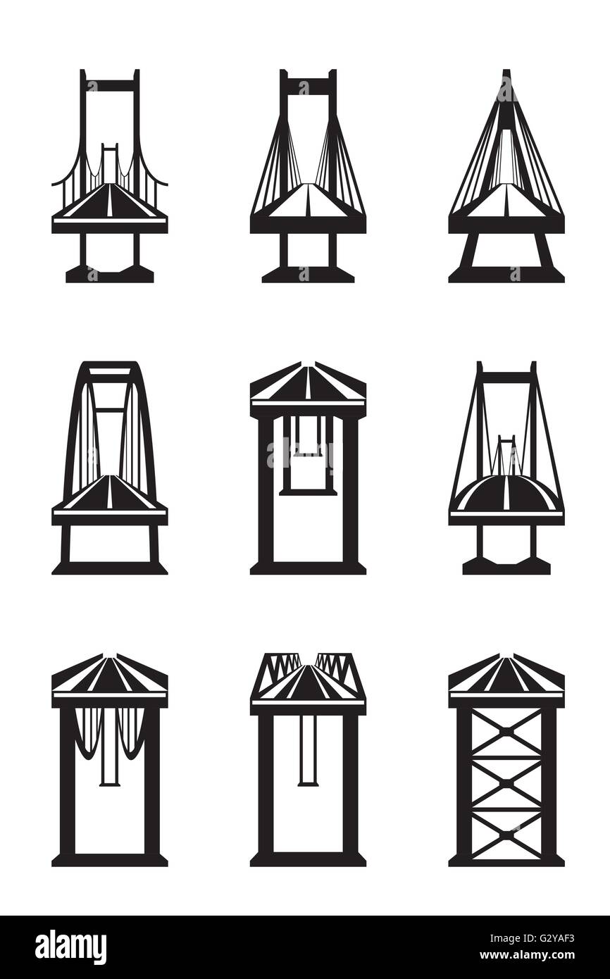 Différents types de ponts - vector illustration Illustration de Vecteur
