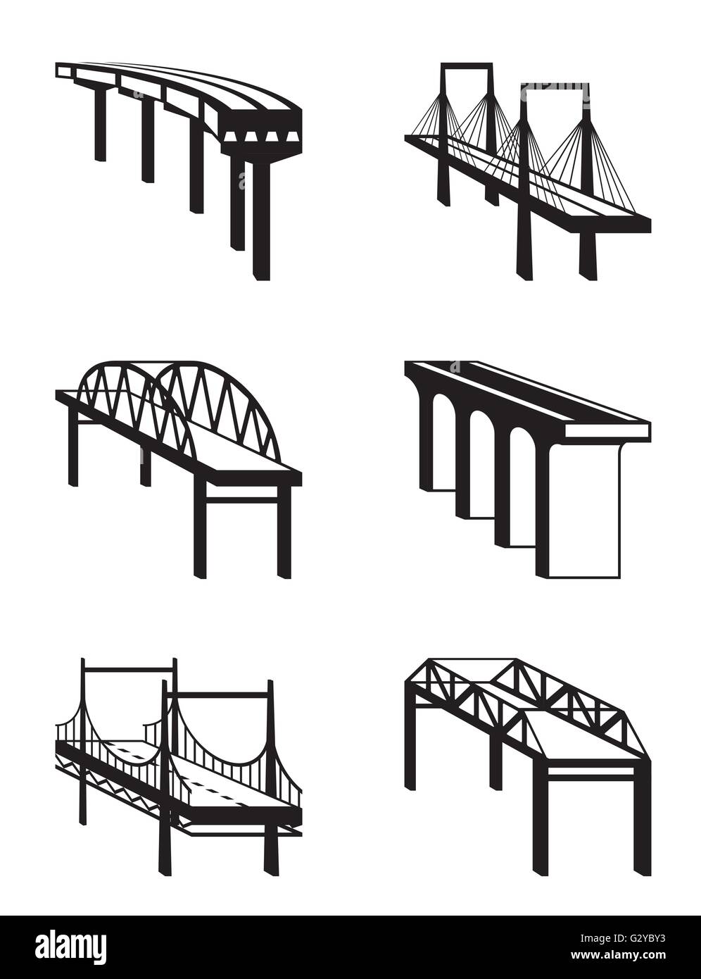 Différents ponts en perspective - vector illustration Illustration de Vecteur