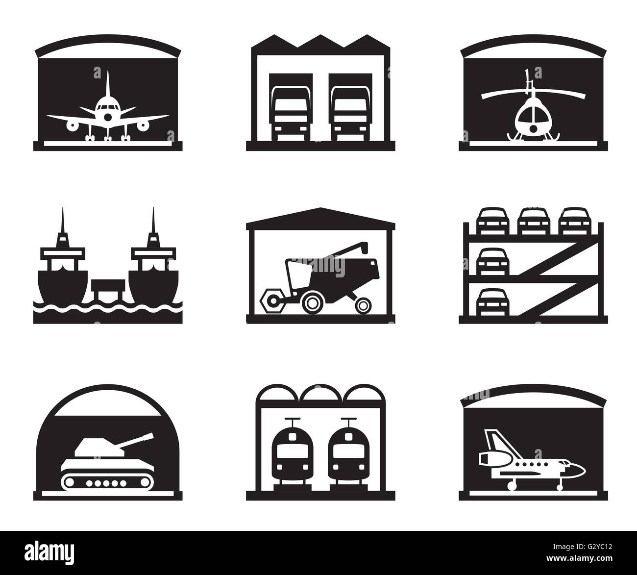 Transports - garages et entrepôts - vector illustration Illustration de Vecteur